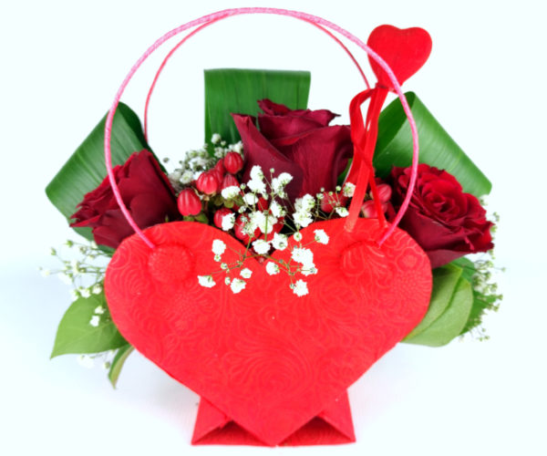 flowerbox serce z różami