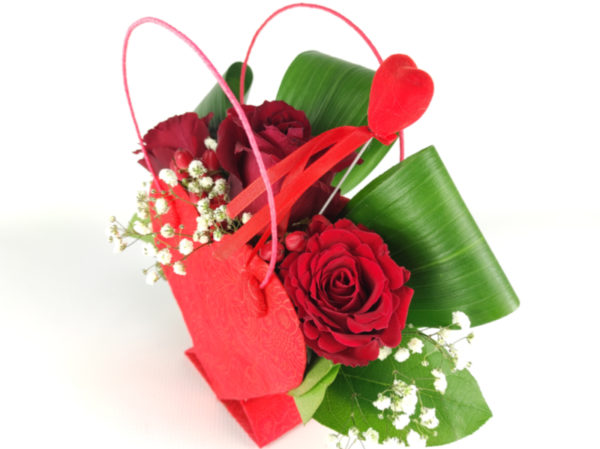 flowerbox serce z różami